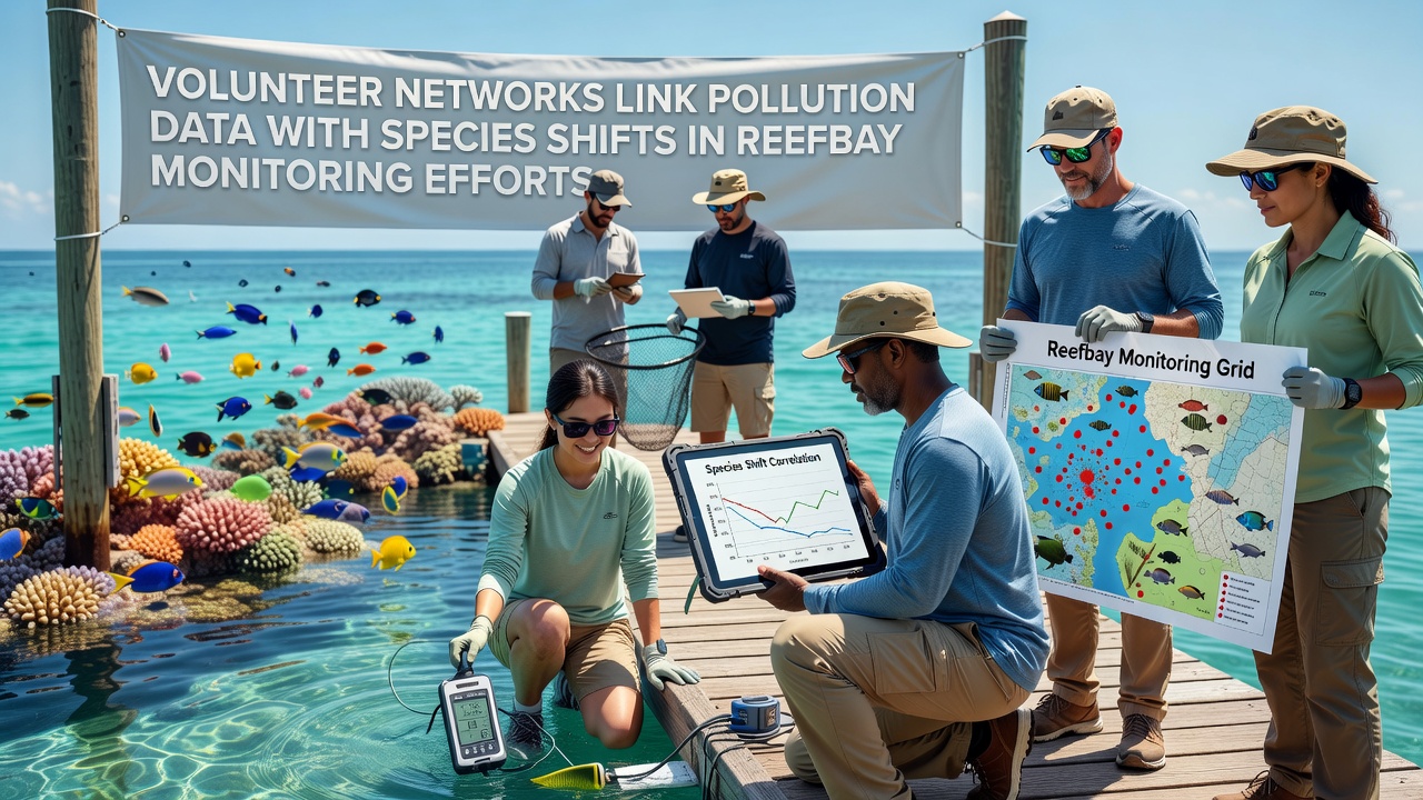 Detailed view of water testing equipment and species survey sheets used by Reefbay volunteers
